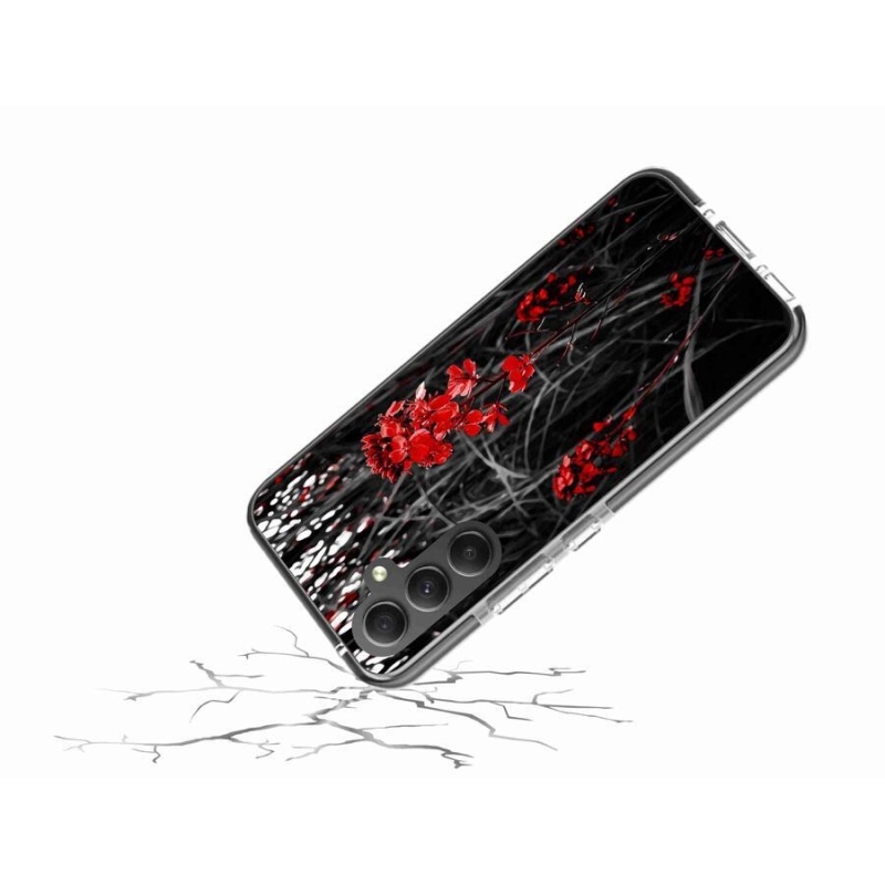 Gelový kryt mmCase na mobil Samsung Galaxy A34 5G - červená rostlina