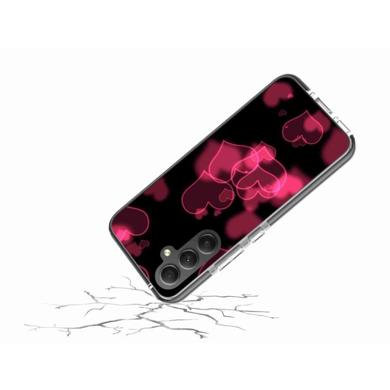 Gelový kryt mmCase na mobil Samsung Galaxy A34 5G - červená srdíčka