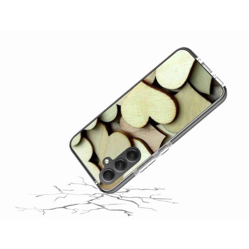 Gelový kryt mmCase na mobil Samsung Galaxy A34 5G - dřevěná srdíčka