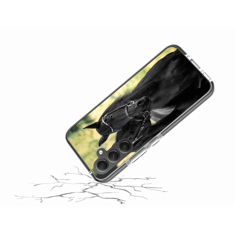 Gelový kryt mmCase na mobil Samsung Galaxy A34 5G - dva černí koně