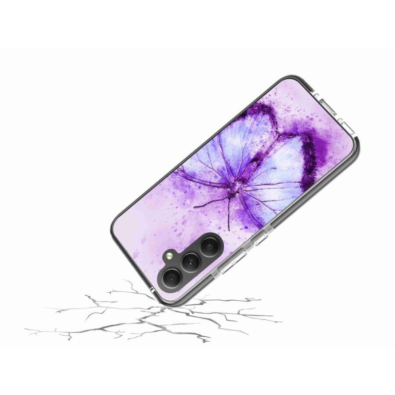 Gelový kryt mmCase na mobil Samsung Galaxy A34 5G - fialový motýl