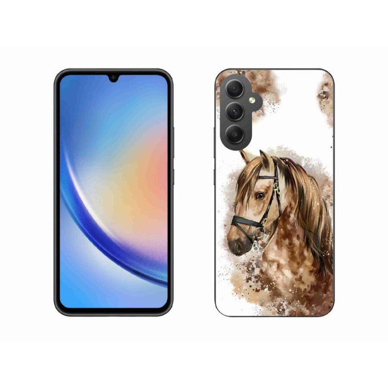 Gelový kryt mmCase na mobil Samsung Galaxy A34 5G - hnědý kreslený kůň