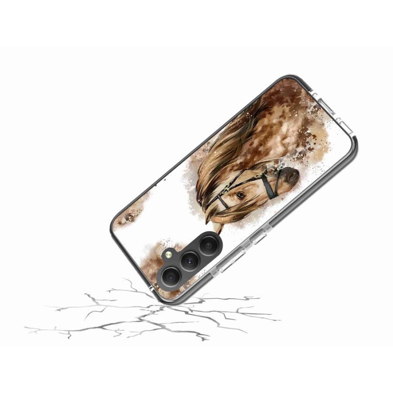 Gelový kryt mmCase na mobil Samsung Galaxy A34 5G - hnědý kreslený kůň