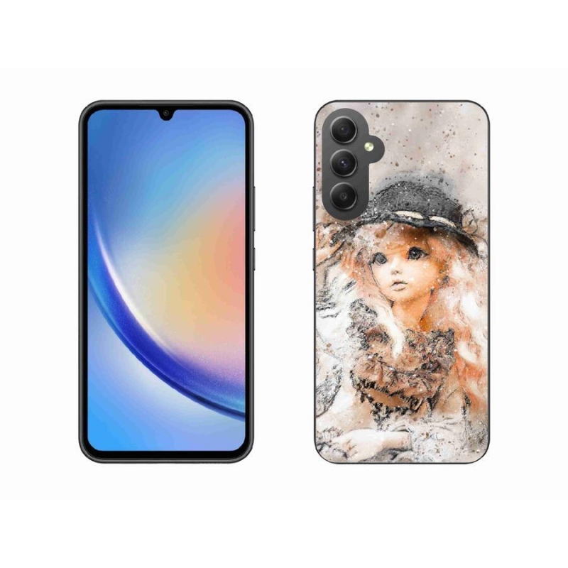Gelový kryt mmCase na mobil Samsung Galaxy A34 5G - holčička s kloboukem