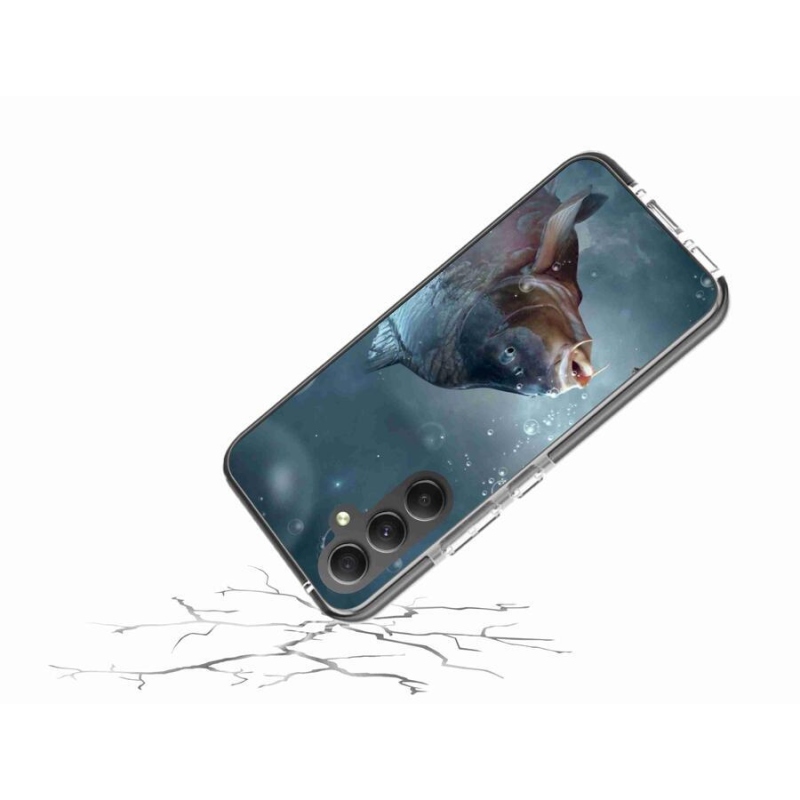 Gelový kryt mmCase na mobil Samsung Galaxy A34 5G - kapr a bublinky
