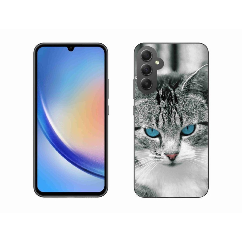 Gelový kryt mmCase na mobil Samsung Galaxy A34 5G - kočičí pohled 1