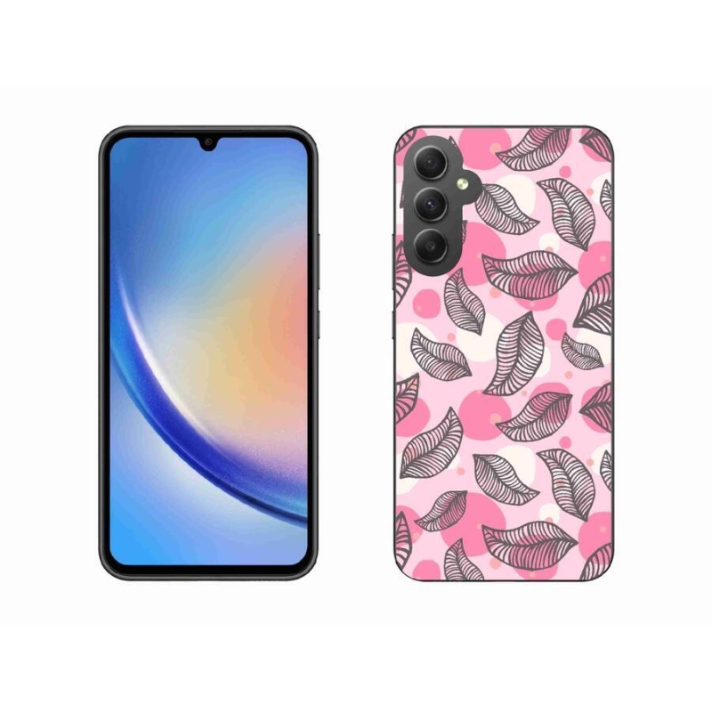 Gelový kryt mmCase na mobil Samsung Galaxy A34 5G - kreslené padající listy