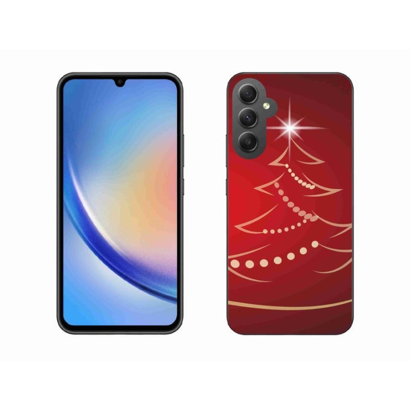 Gelový kryt mmCase na mobil Samsung Galaxy A34 5G - kreslený vánoční stromek