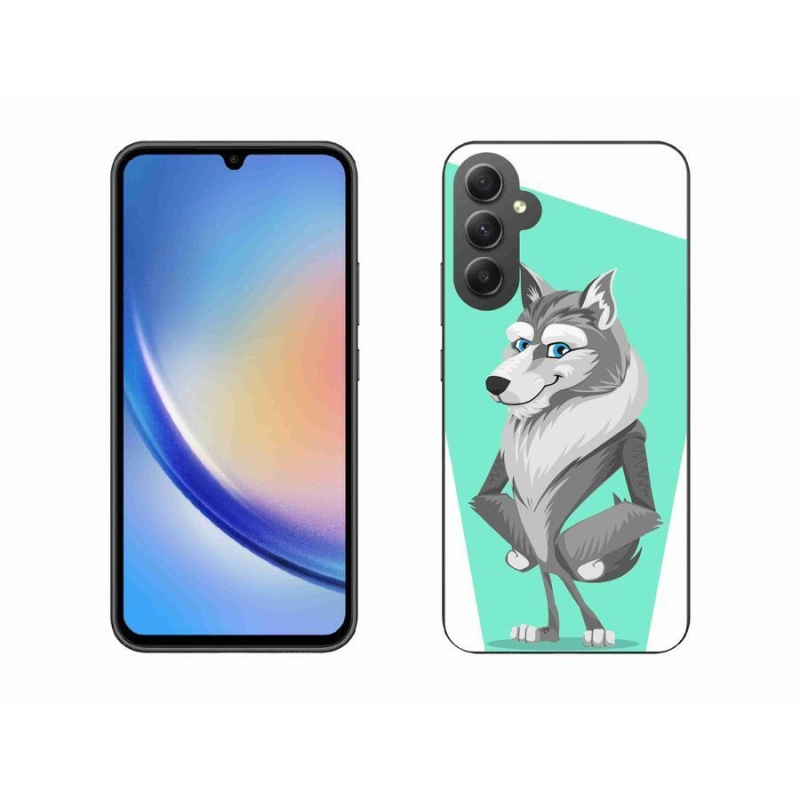 Gelový kryt mmCase na mobil Samsung Galaxy A34 5G - kreslený vlk