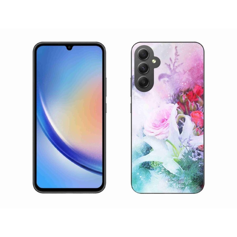 Gelový kryt mmCase na mobil Samsung Galaxy A34 5G - květiny 4