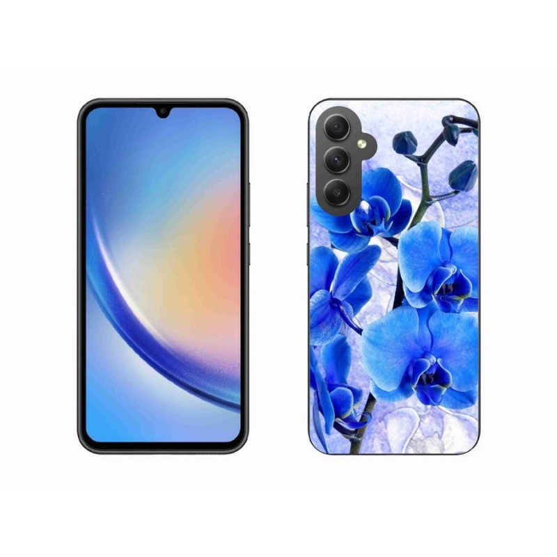 Gelový kryt mmCase na mobil Samsung Galaxy A34 5G - modré květy