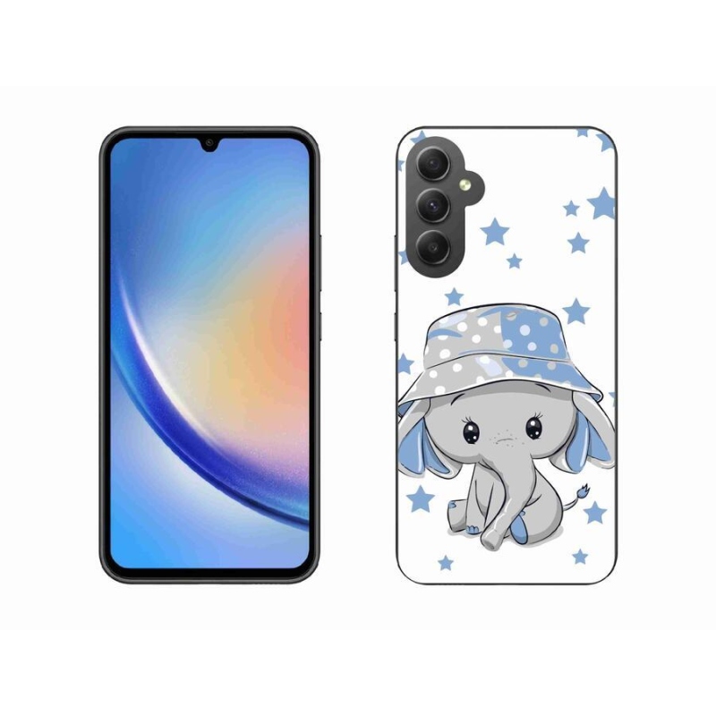 Gelový kryt mmCase na mobil Samsung Galaxy A34 5G - modrý slon