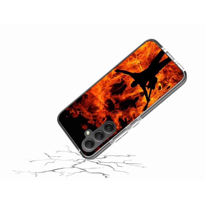 Gelový kryt mmCase na mobil Samsung Galaxy A34 5G - muzikant a oheň