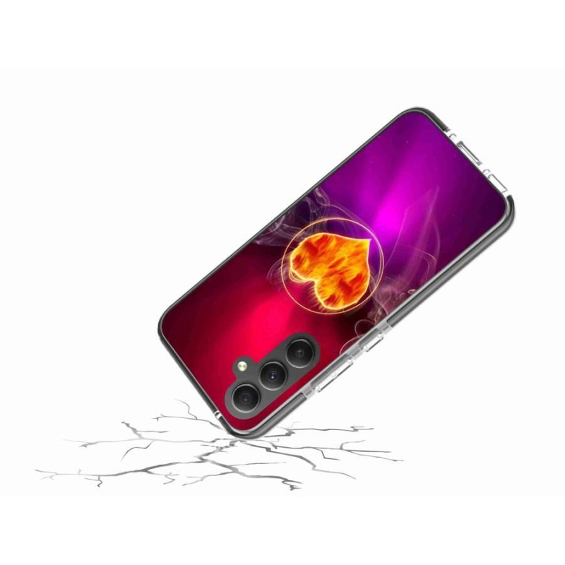 Gelový kryt mmCase na mobil Samsung Galaxy A34 5G - ohnivé srdce
