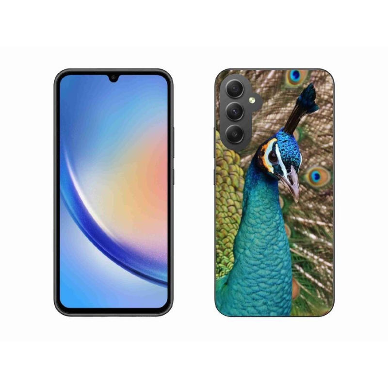 Gelový kryt mmCase na mobil Samsung Galaxy A34 5G - páv