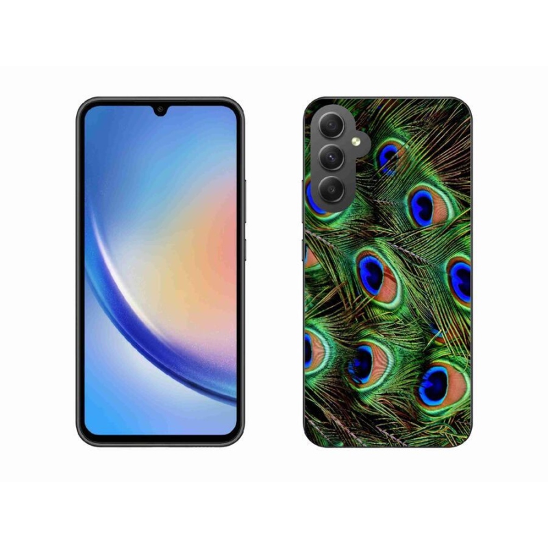 Gelový kryt mmCase na mobil Samsung Galaxy A34 5G - paví peří