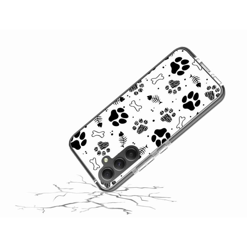 Gelový kryt mmCase na mobil Samsung Galaxy A34 5G - psí tlapky 1