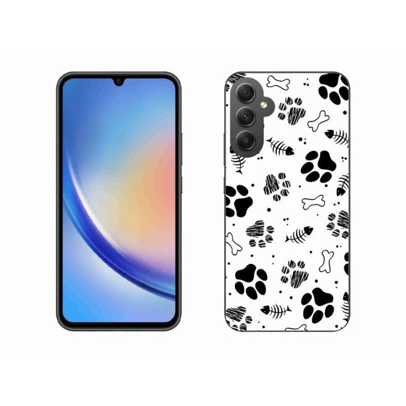 Gelový kryt mmCase na mobil Samsung Galaxy A34 5G - psí tlapky 1