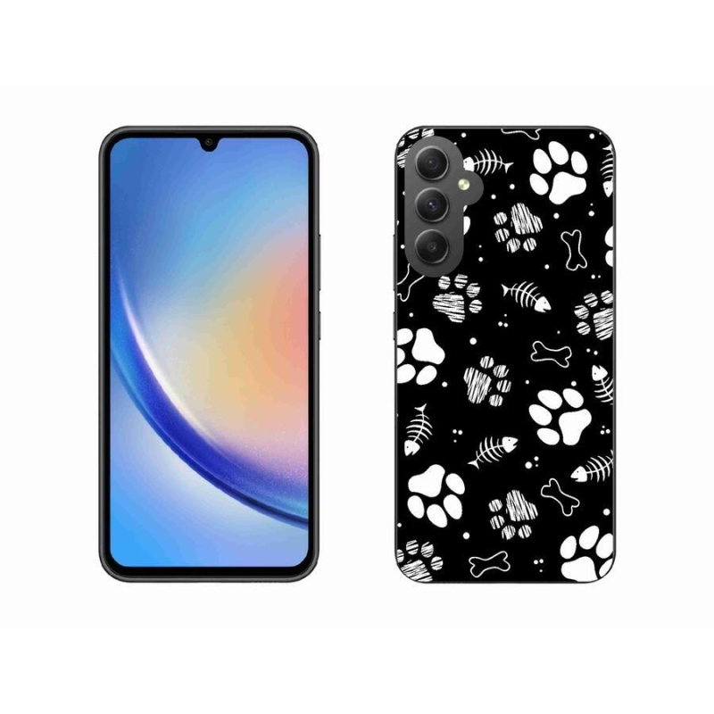 Gelový kryt mmCase na mobil Samsung Galaxy A34 5G - psí tlapky