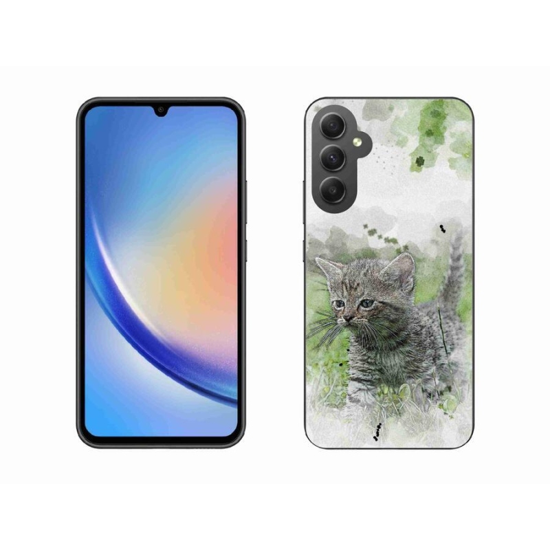 Gelový kryt mmCase na mobil Samsung Galaxy A34 5G - roztomilé kotě 1