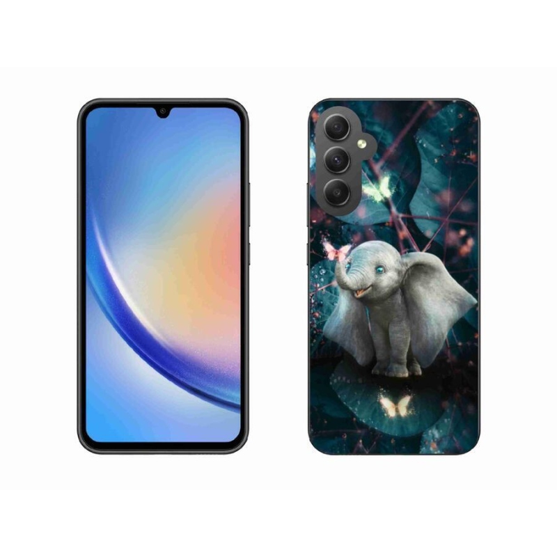 Gelový kryt mmCase na mobil Samsung Galaxy A34 5G - roztomilý slon