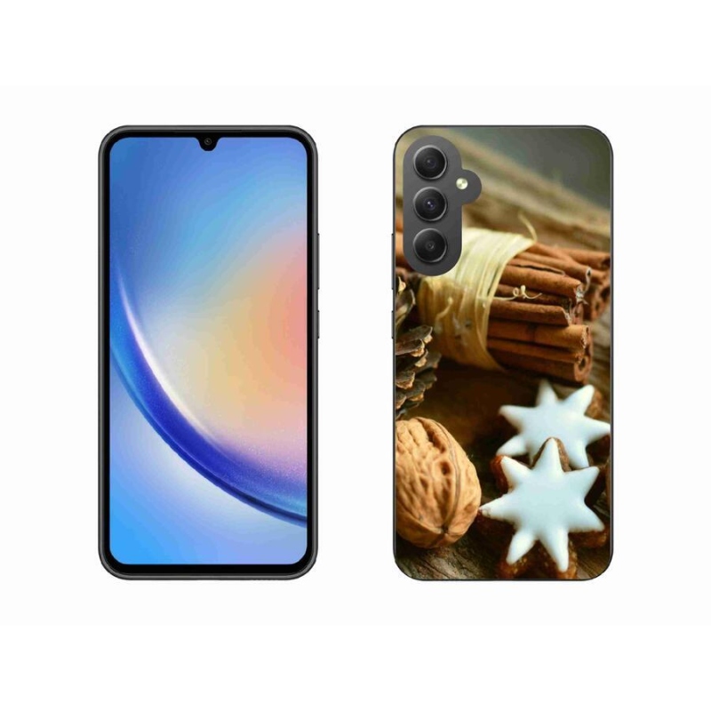 Gelový kryt mmCase na mobil Samsung Galaxy A34 5G - skořice a perníčky