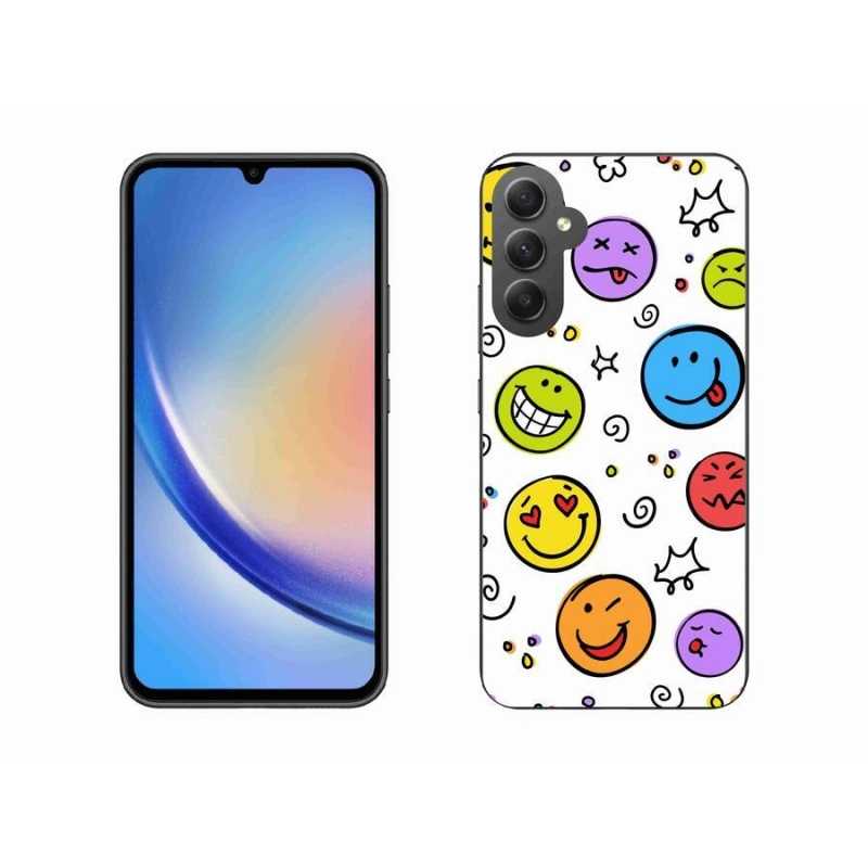 Gelový kryt mmCase na mobil Samsung Galaxy A34 5G - smajlíci