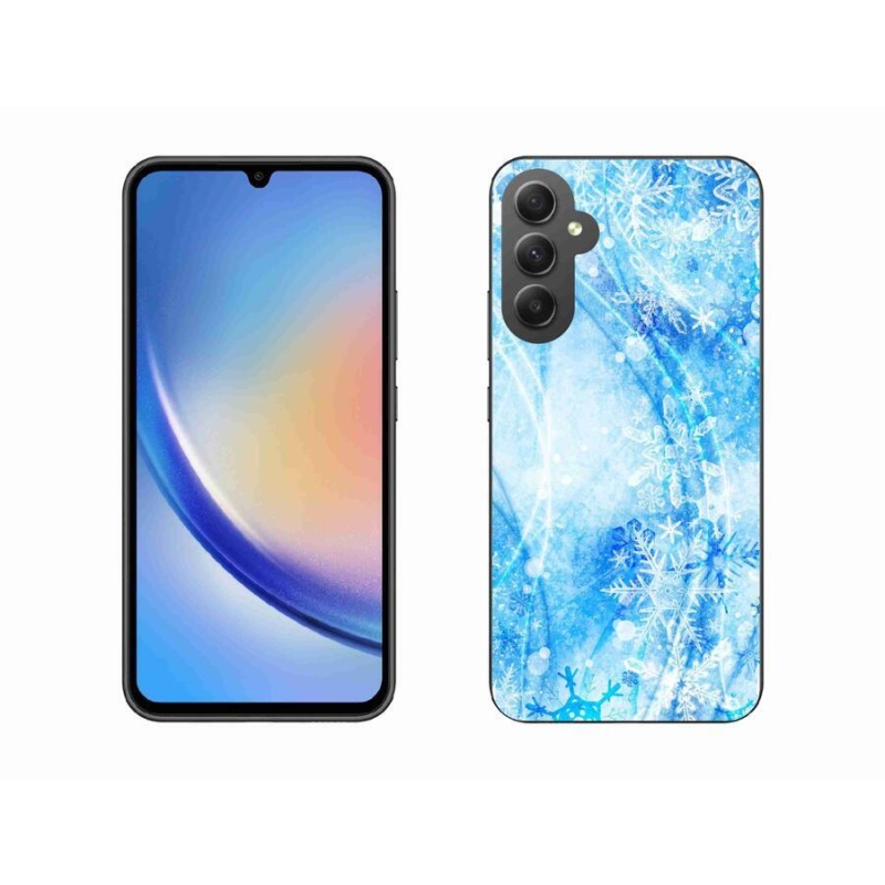 Gelový kryt mmCase na mobil Samsung Galaxy A34 5G - sněhové vločky