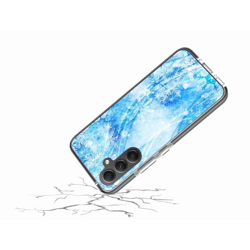 Gelový kryt mmCase na mobil Samsung Galaxy A34 5G - sněhové vločky