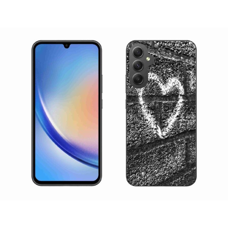 Gelový kryt mmCase na mobil Samsung Galaxy A34 5G - srdce na zdi