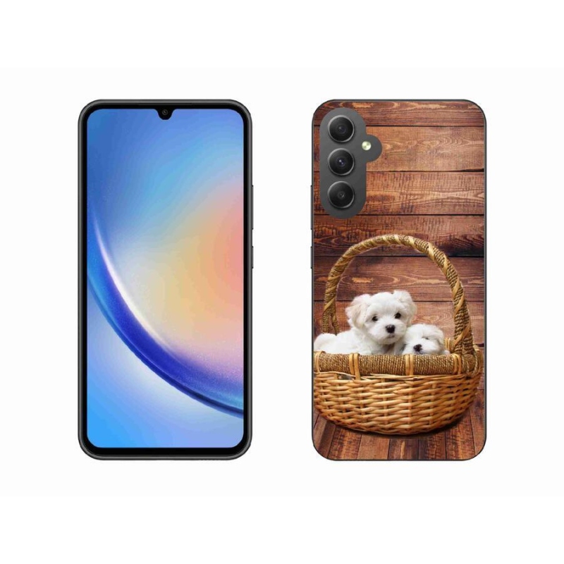 Gelový kryt mmCase na mobil Samsung Galaxy A34 5G - štěňátka