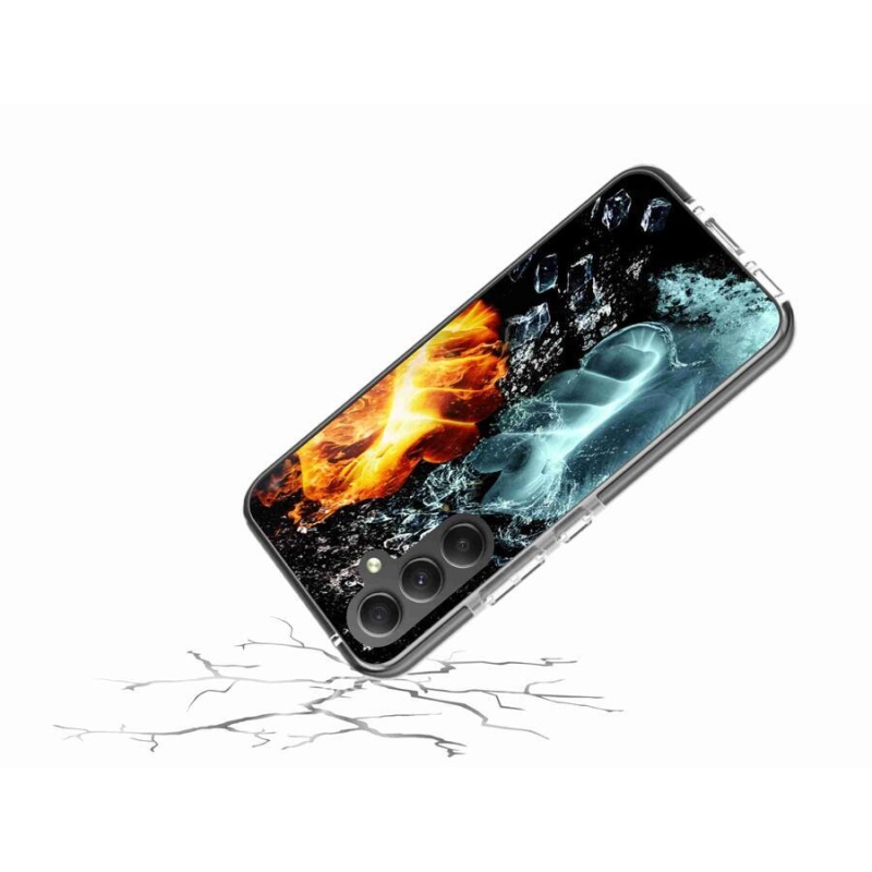Gelový kryt mmCase na mobil Samsung Galaxy A34 5G - voda a oheň