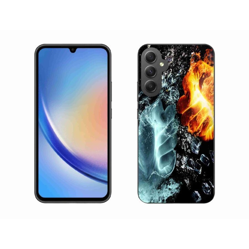 Gelový kryt mmCase na mobil Samsung Galaxy A34 5G - voda a oheň
