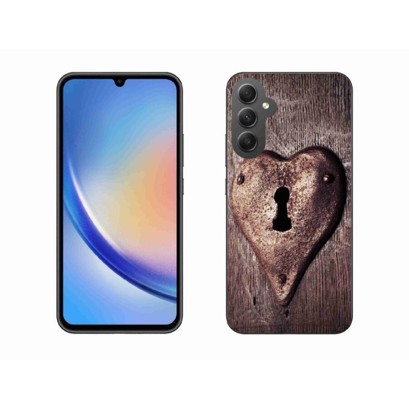 Gelový kryt mmCase na mobil Samsung Galaxy A34 5G - zámek ve tvaru srdce