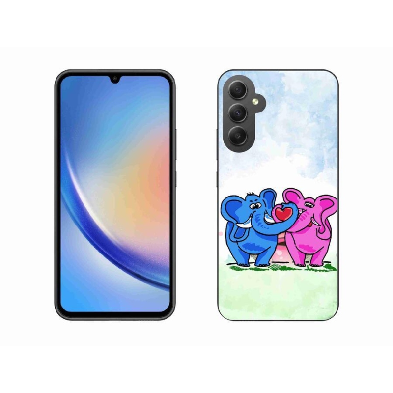 Gelový kryt mmCase na mobil Samsung Galaxy A34 5G - zamilovaní sloni