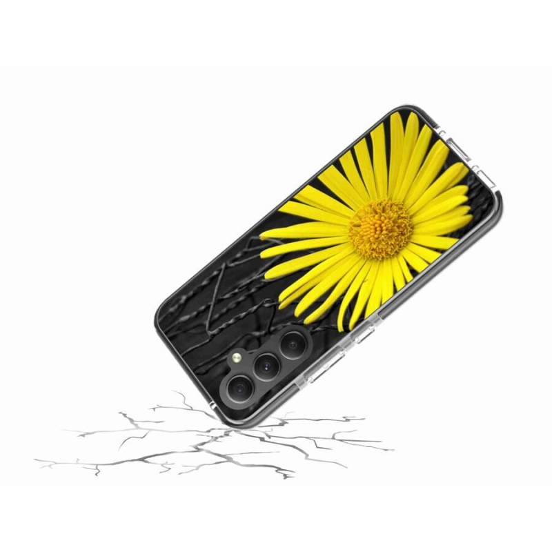Gelový kryt mmCase na mobil Samsung Galaxy A34 5G - žlutá květina