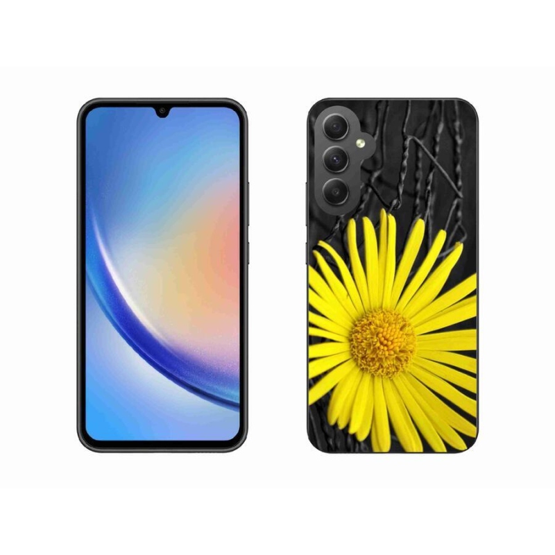Gelový kryt mmCase na mobil Samsung Galaxy A34 5G - žlutá květina