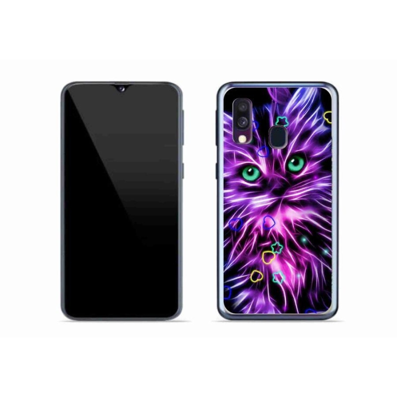Gelový kryt mmCase na mobil Samsung Galaxy A40 - abstraktní kočka