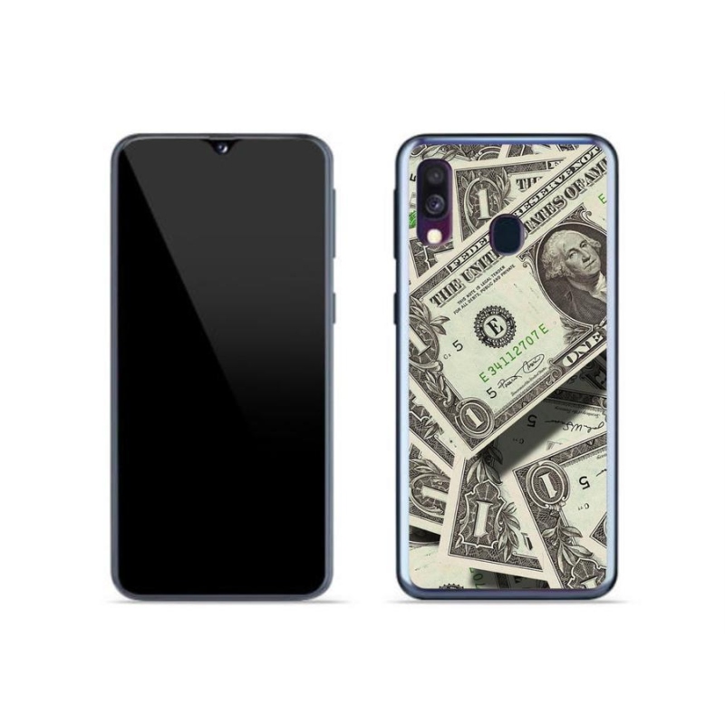 Gelový kryt mmCase na mobil Samsung Galaxy A40 - americký dolar