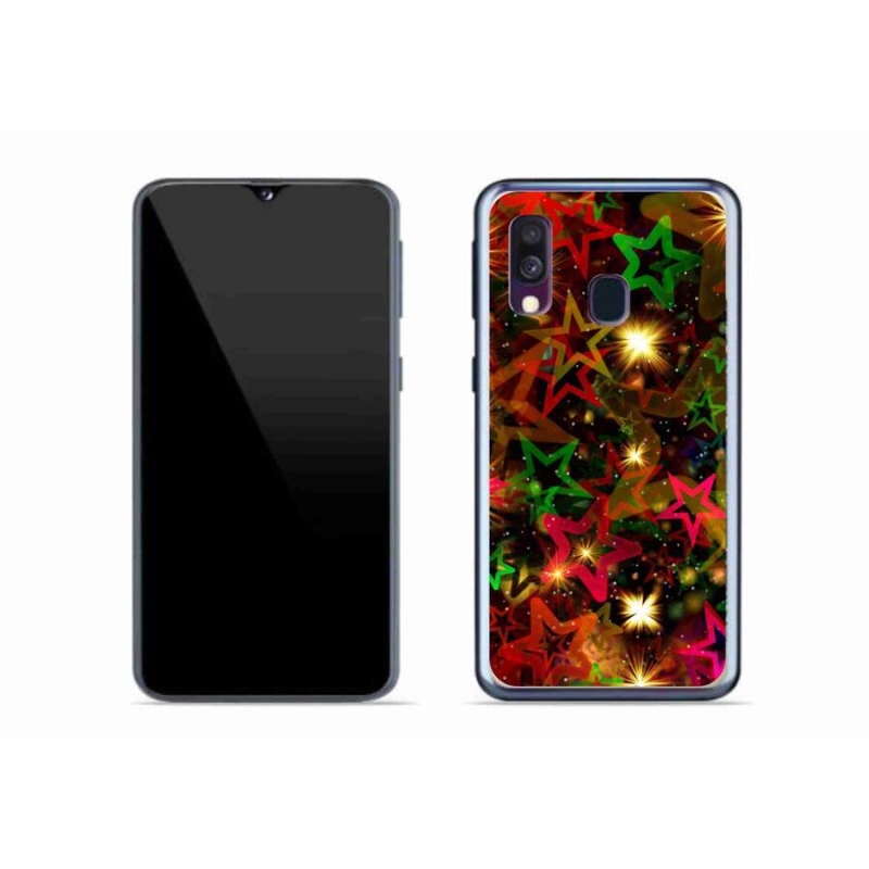 Gelový kryt mmCase na mobil Samsung Galaxy A40 - barevné hvězdičky