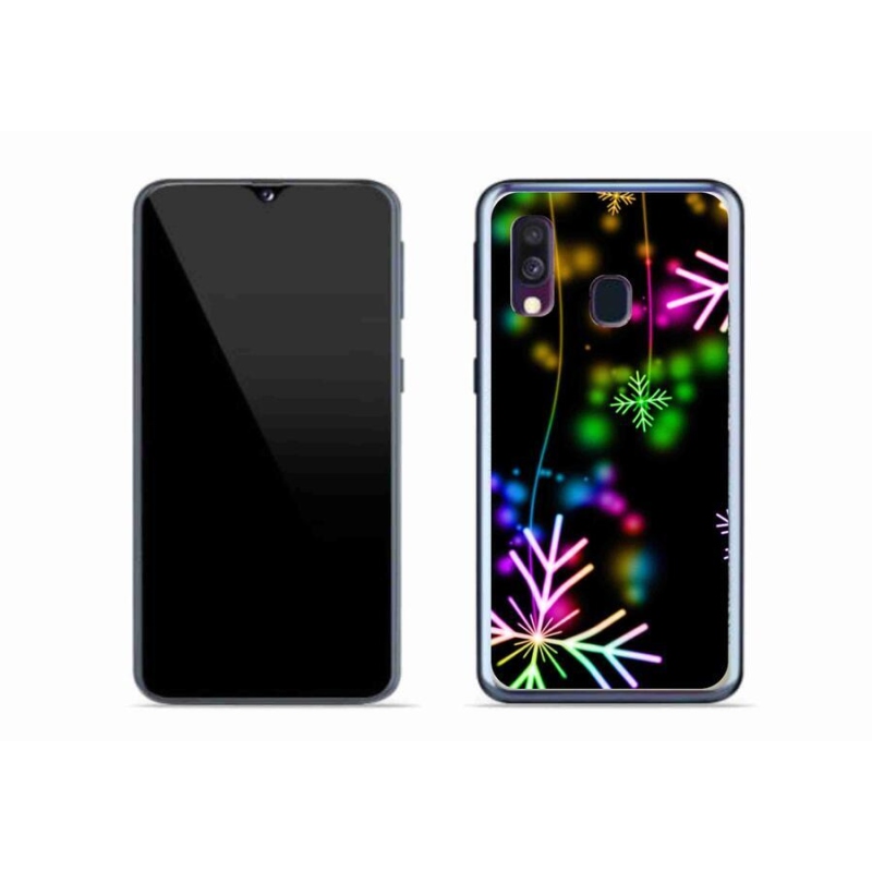 Gelový kryt mmCase na mobil Samsung Galaxy A40 - barevné vločky