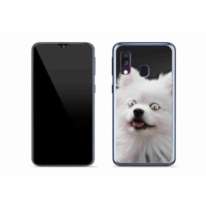 Gelový kryt mmCase na mobil Samsung Galaxy A40 - bílý špic