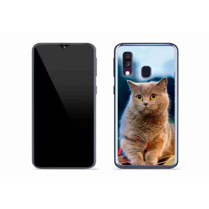 Gelový kryt mmCase na mobil Samsung Galaxy A40 - britská modrá 2