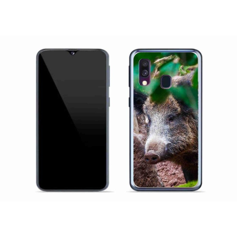 Gelový kryt mmCase na mobil Samsung Galaxy A40 - divoké prase
