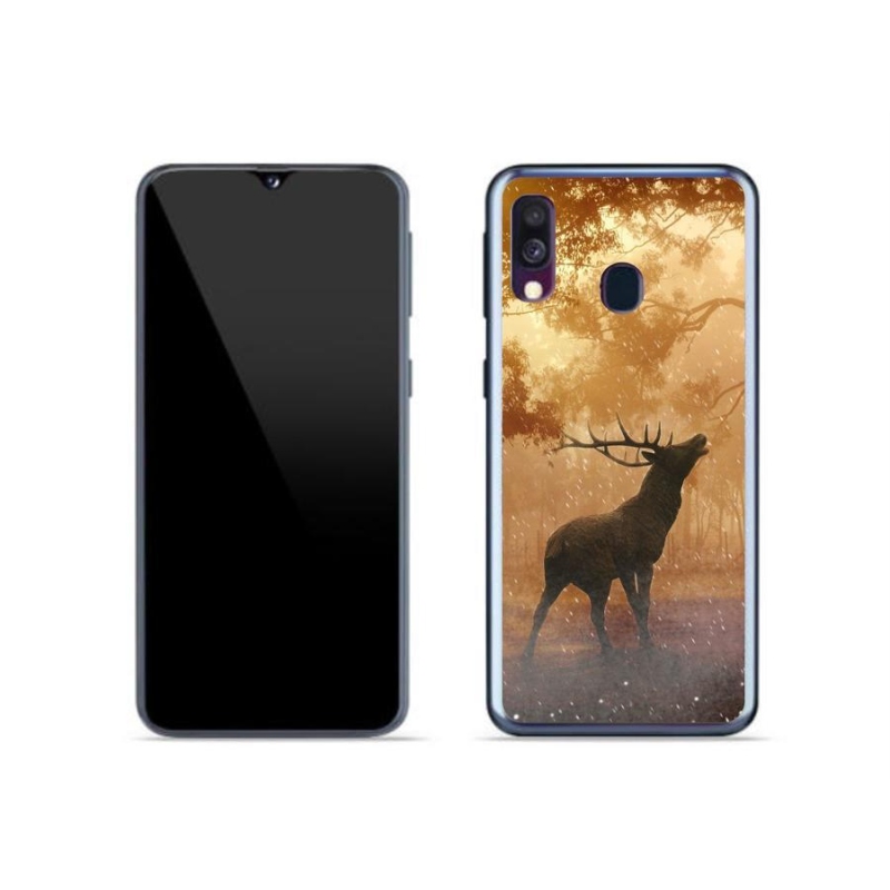 Gelový kryt mmCase na mobil Samsung Galaxy A40 - jelen v říji