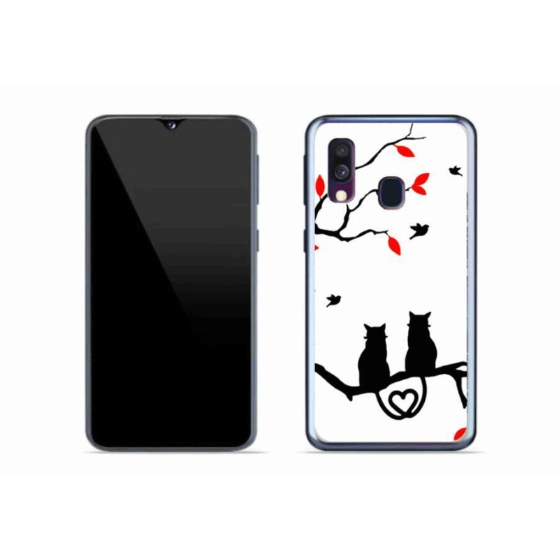 Gelový kryt mmCase na mobil Samsung Galaxy A40 - kočičí láska