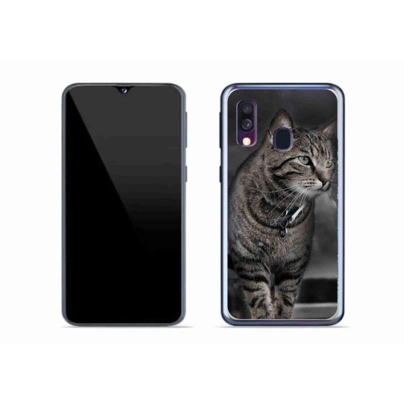 Gelový kryt mmCase na mobil Samsung Galaxy A40 - kočka