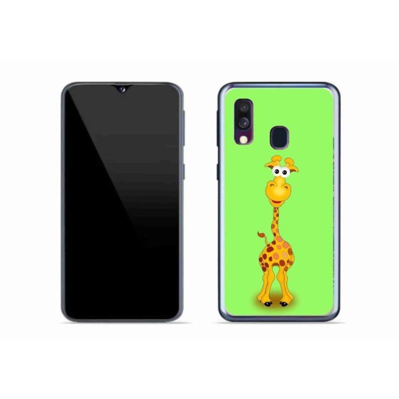 Gelový kryt mmCase na mobil Samsung Galaxy A40 - kreslená žirafa
