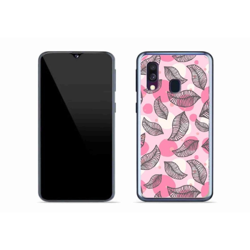 Gelový kryt mmCase na mobil Samsung Galaxy A40 - kreslené padající listy