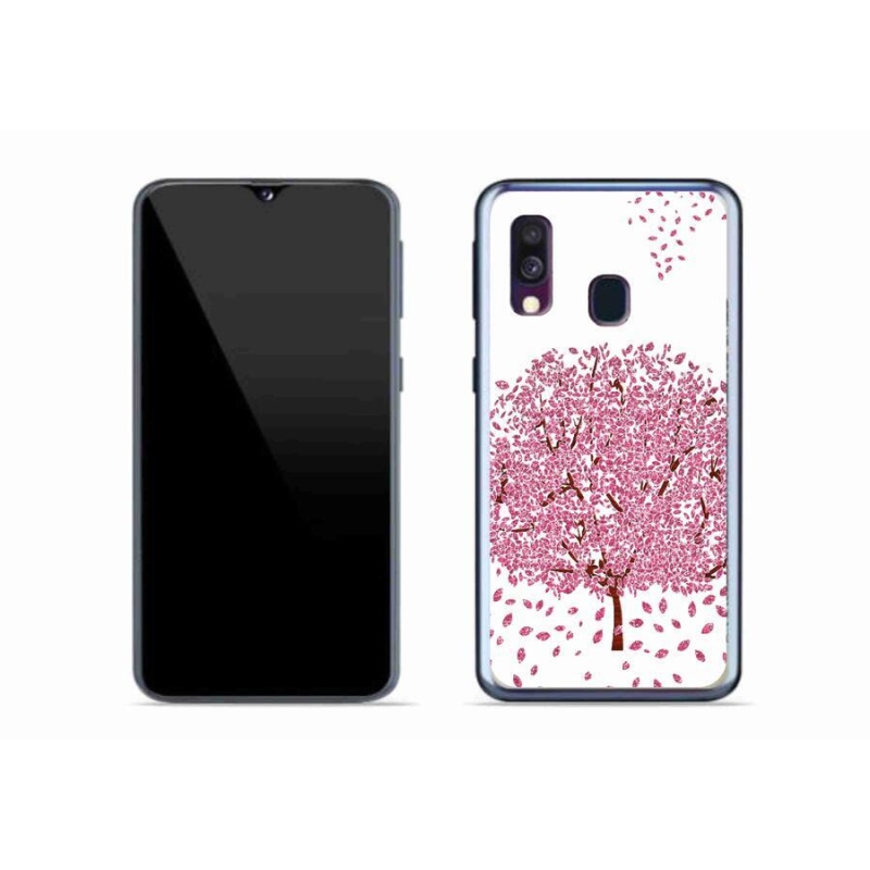 Gelový kryt mmCase na mobil Samsung Galaxy A40 - kreslený strom s listy